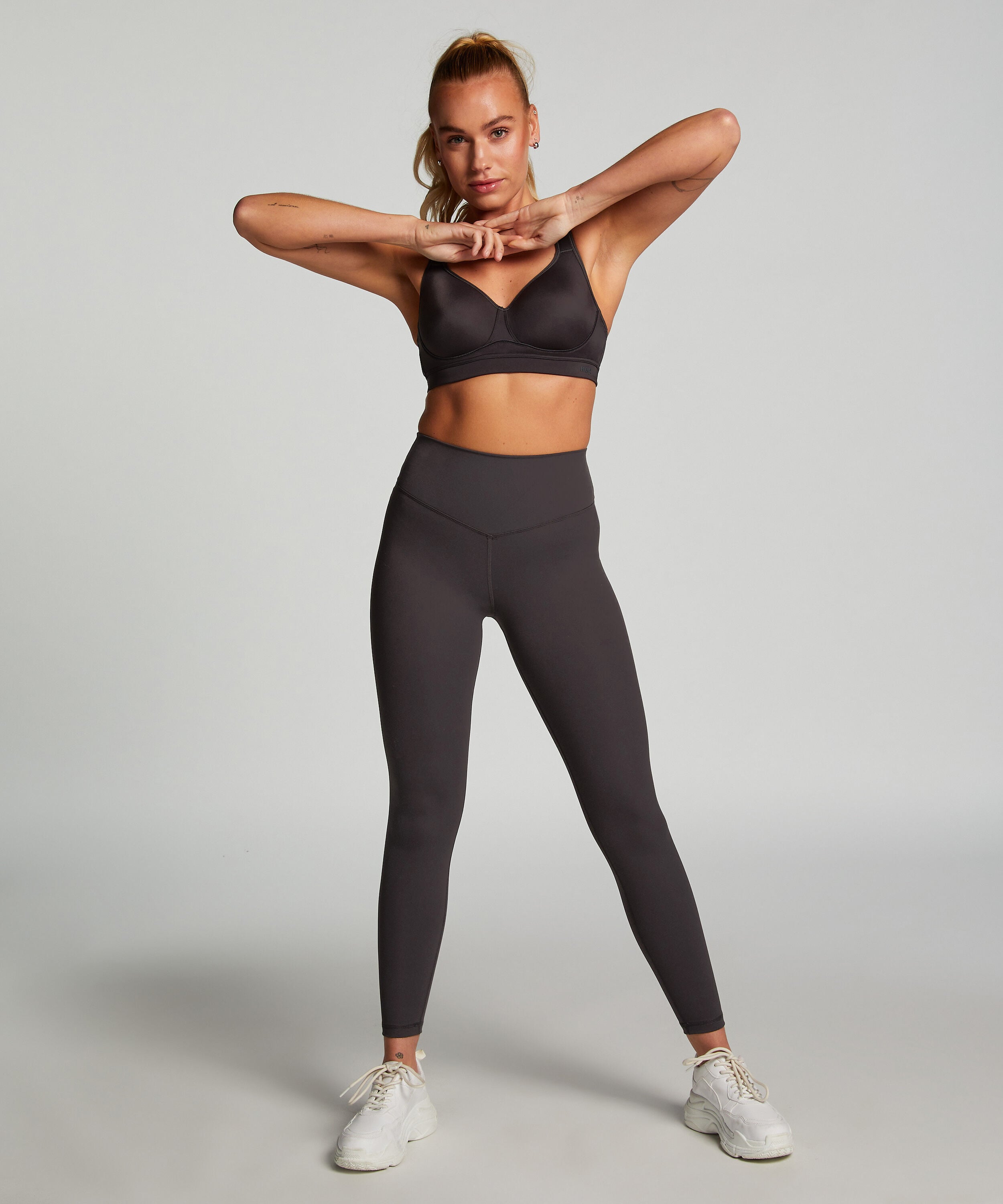 HKMX Leggings med høj talje, Grå