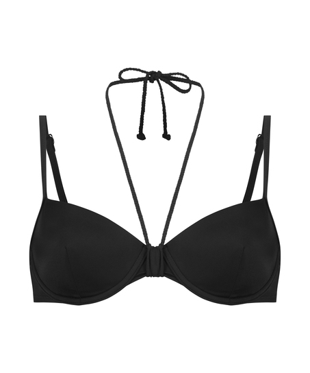 Formstøbt bøjle-bikinitop Luxe, sort