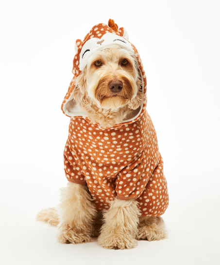 Fleece hunde-onesie, Brun