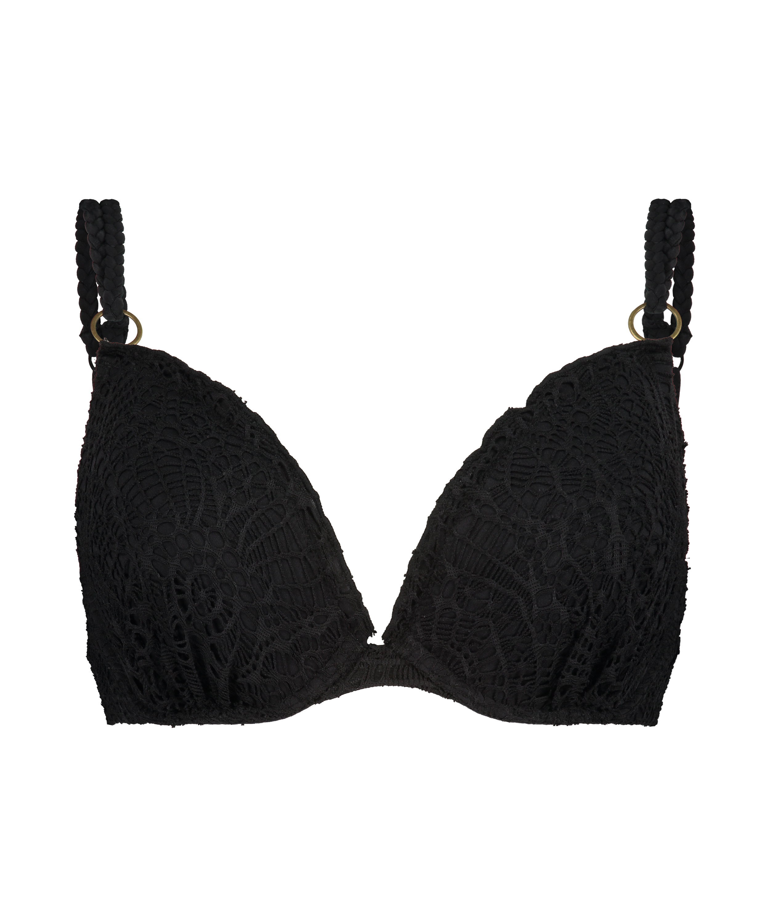 Formstøbt bikinitop med bøjle Crochet, sort, main