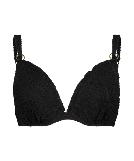 Formstøbt bikinitop med bøjle Crochet, sort