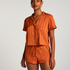 Kort&aelig;rmet satinjakke, Orange