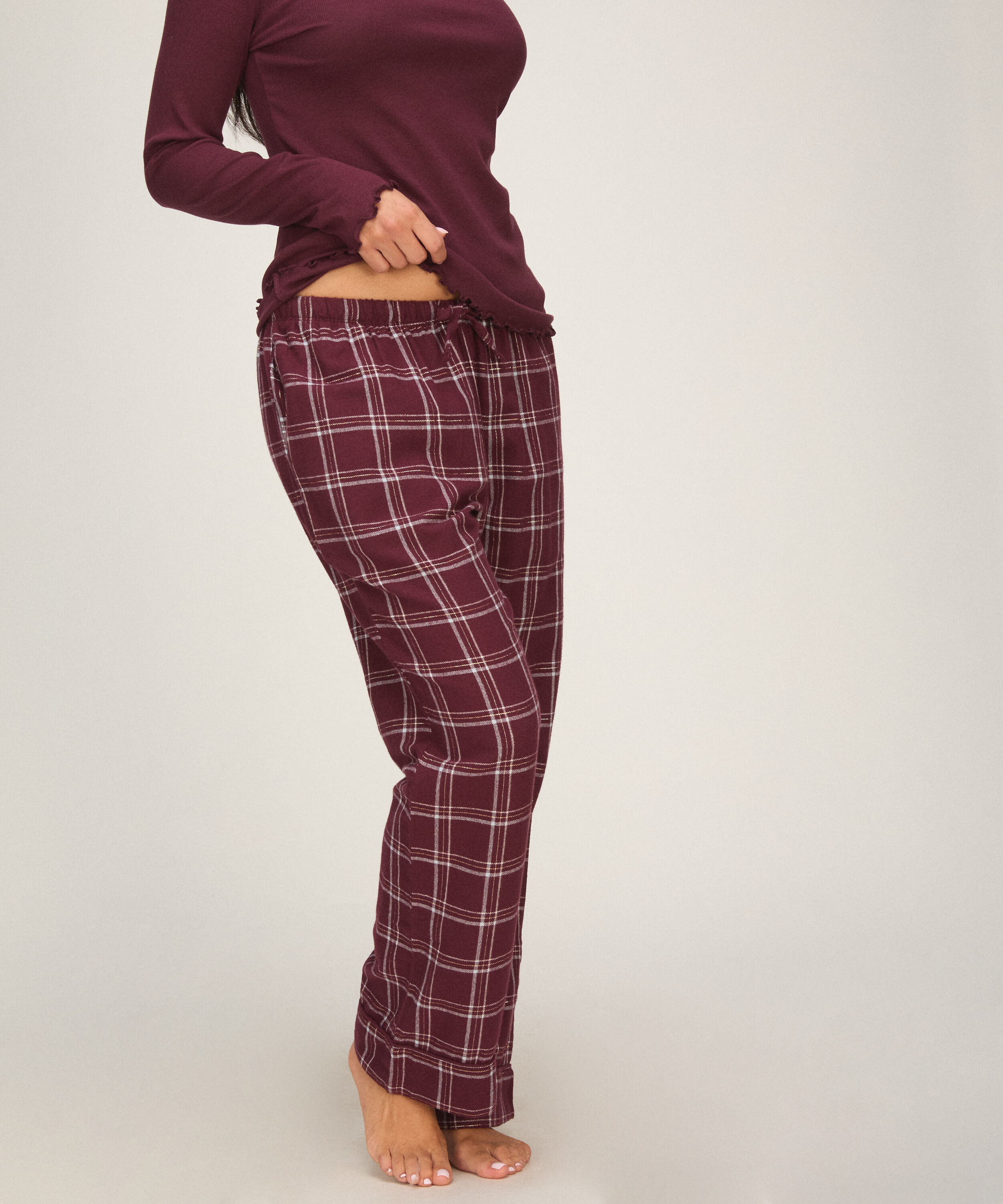 Pyjamasbukser af flonel, Lilla