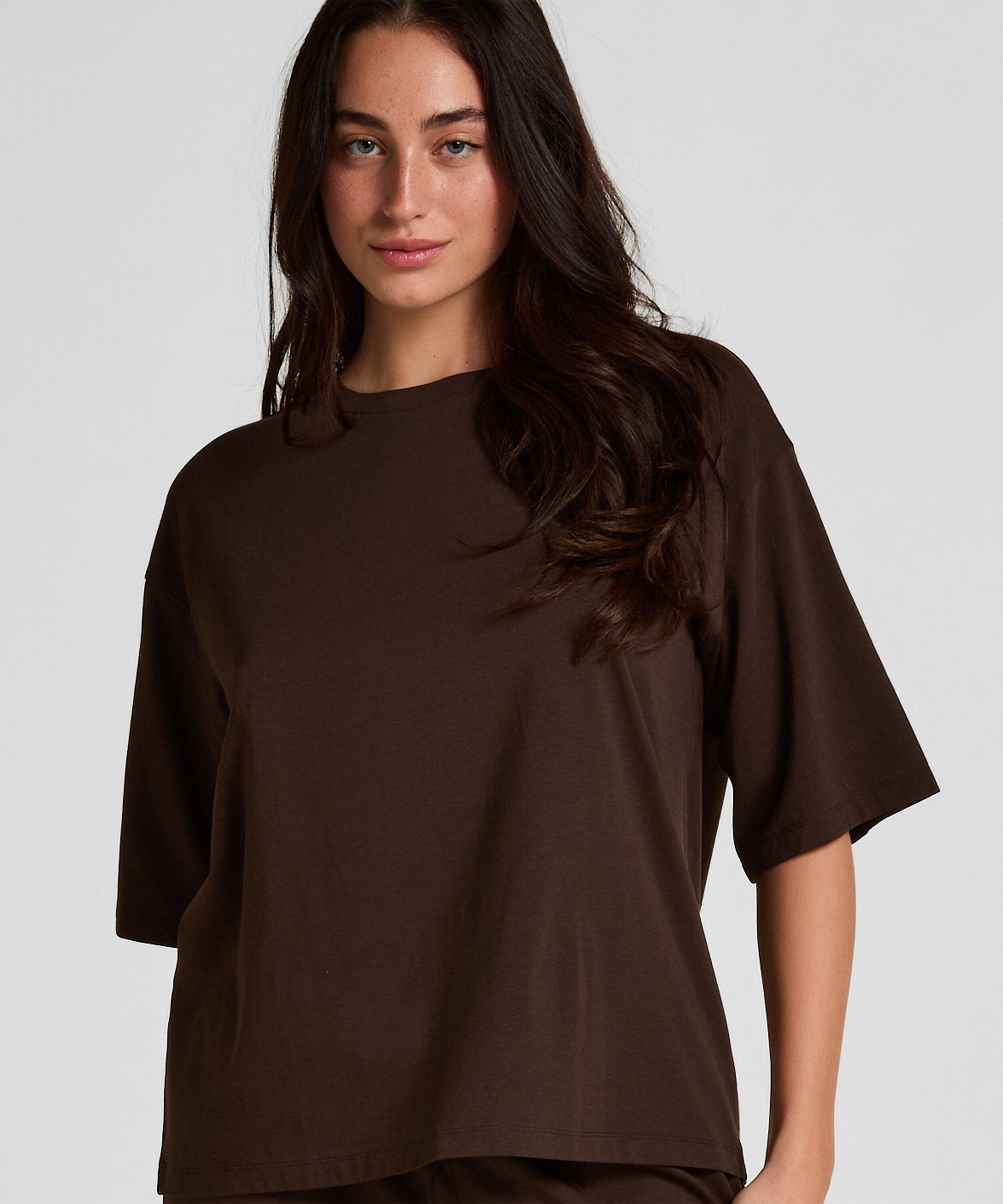 Pyjama Top Loose, Brun Pyjama Top Loose, Brun