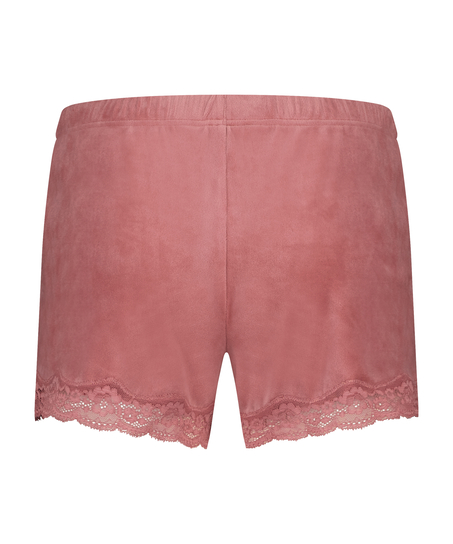 Shorts velour Lace, Lyser&oslash;d