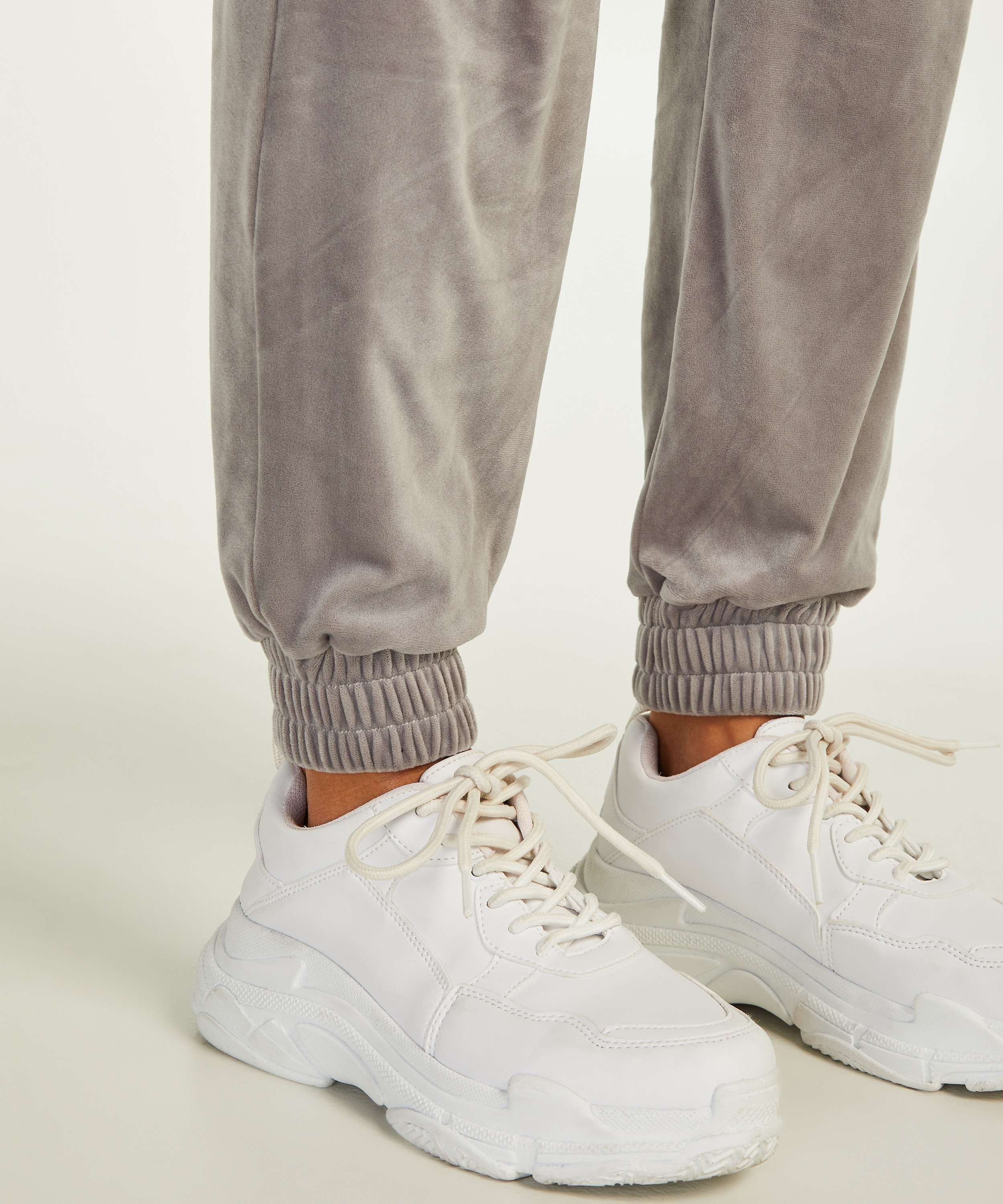 Joggingbukser Velours, Gr&aring;, main