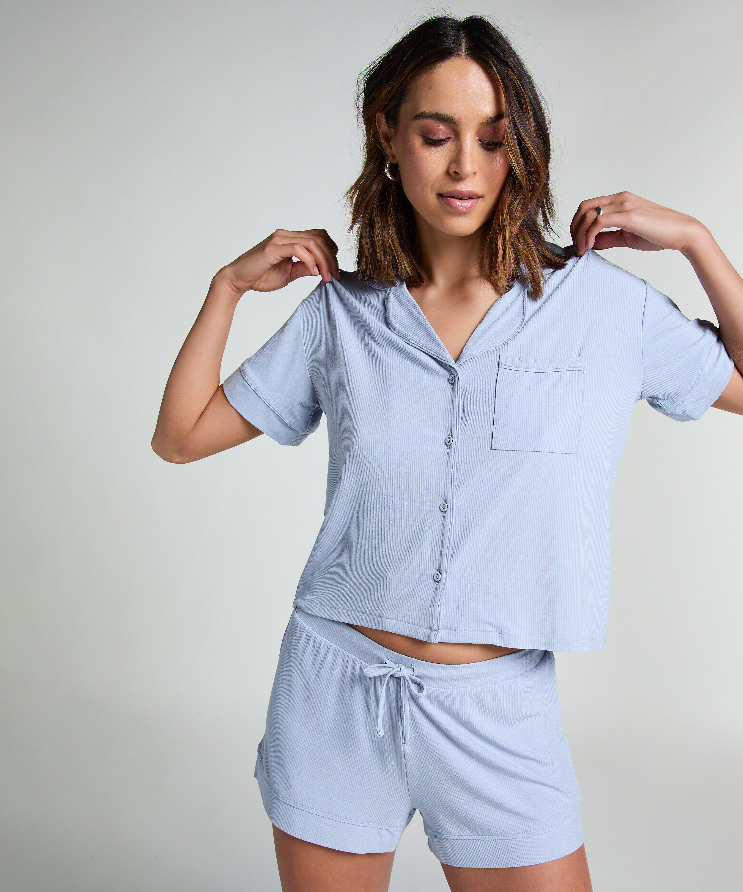 Kort&aelig;rmet jerseyjakke Essential, Bl&aring;