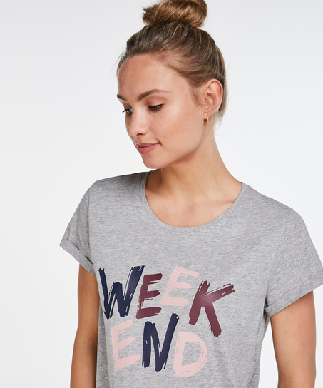 Natskjorte rund hals, Grå