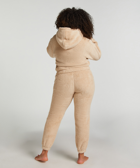 Hættetrøje Fleece Snuggle, Beige