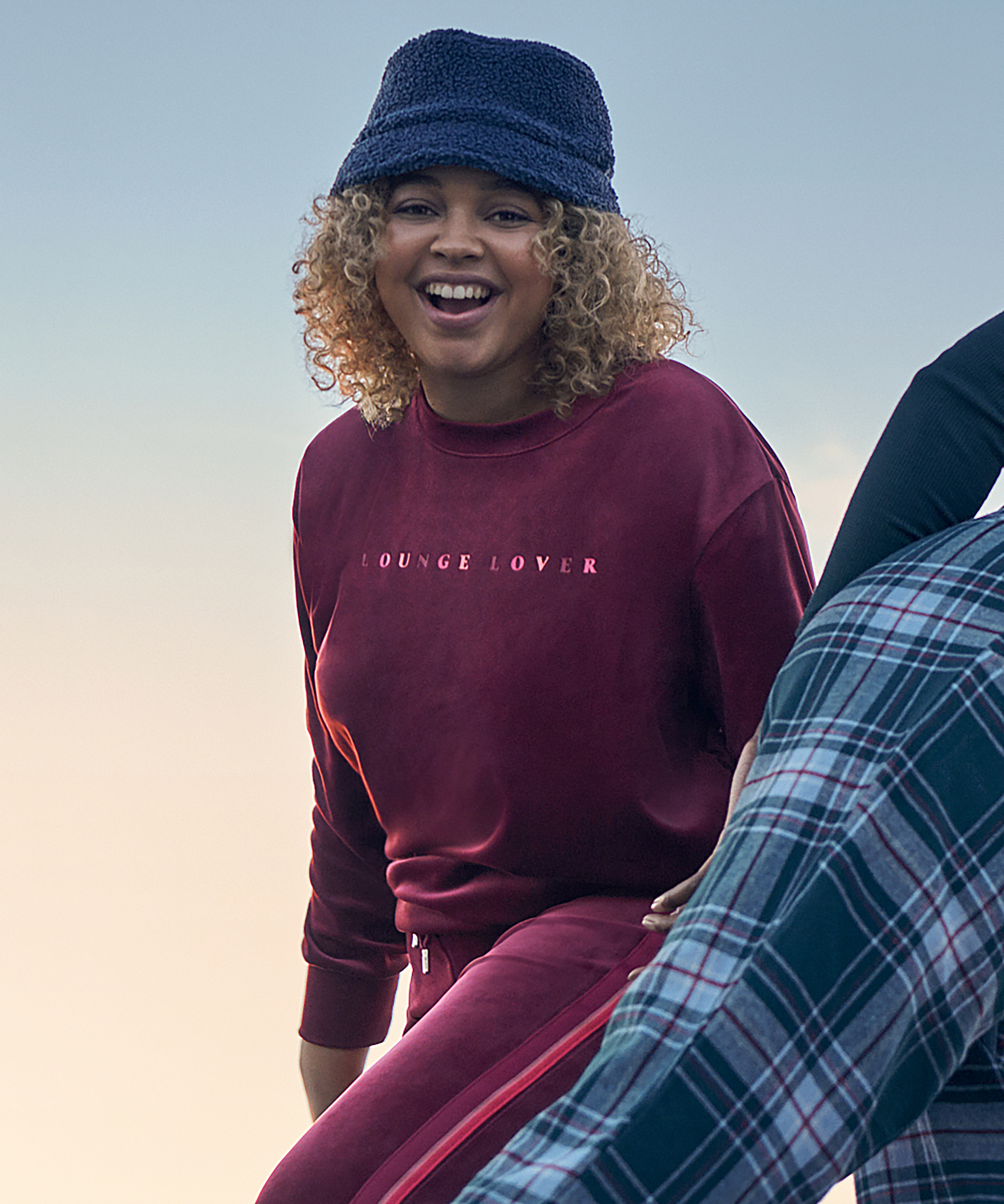 Top Velour lange &aelig;rmer, R&oslash;d, main