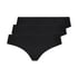 Usynlig brasiliansk trusse Lace Back, Sort