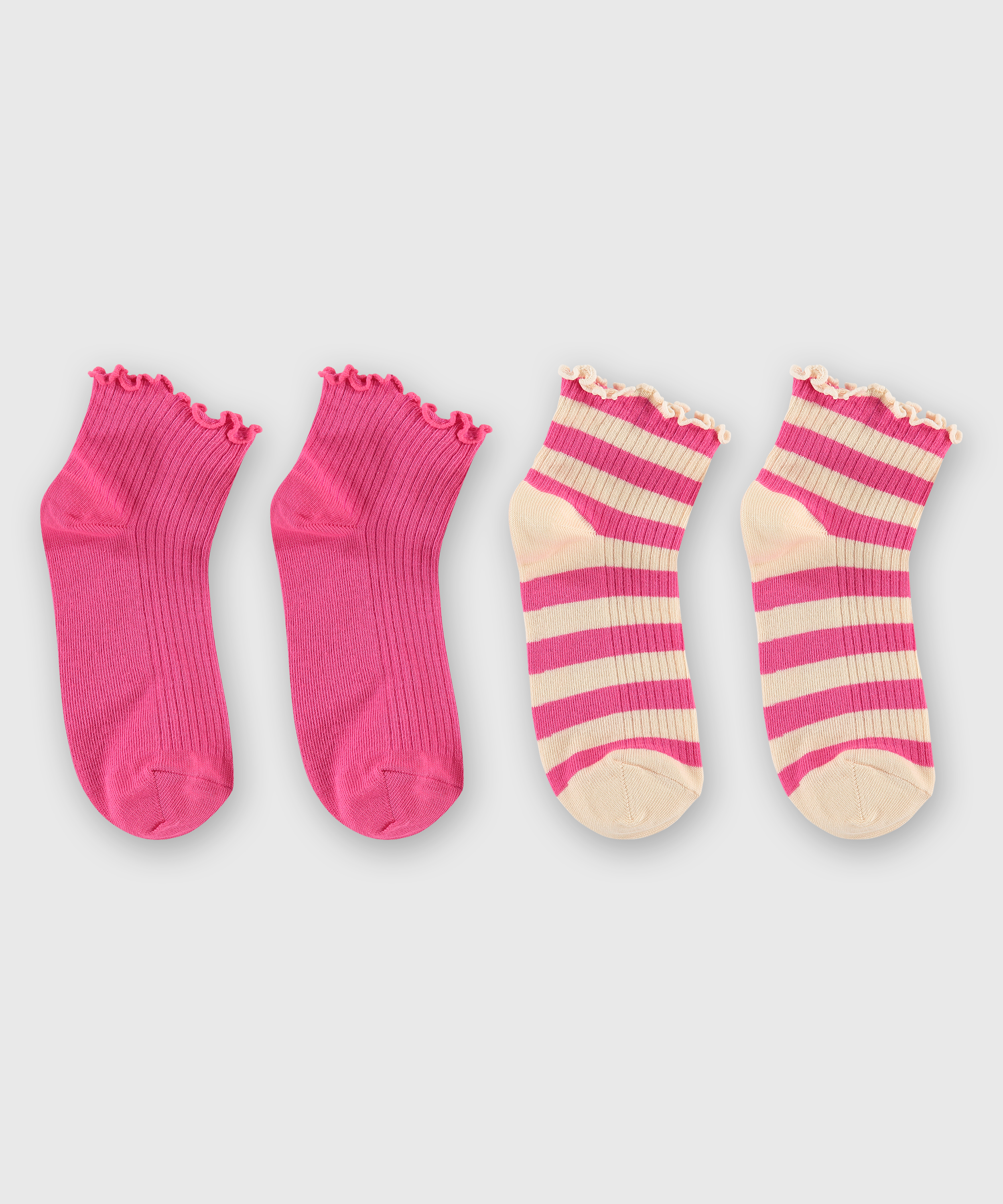 2 par sokker, pink, main