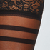 15 Denier Selvsiddende Strømper Graphic Stripes, Sort