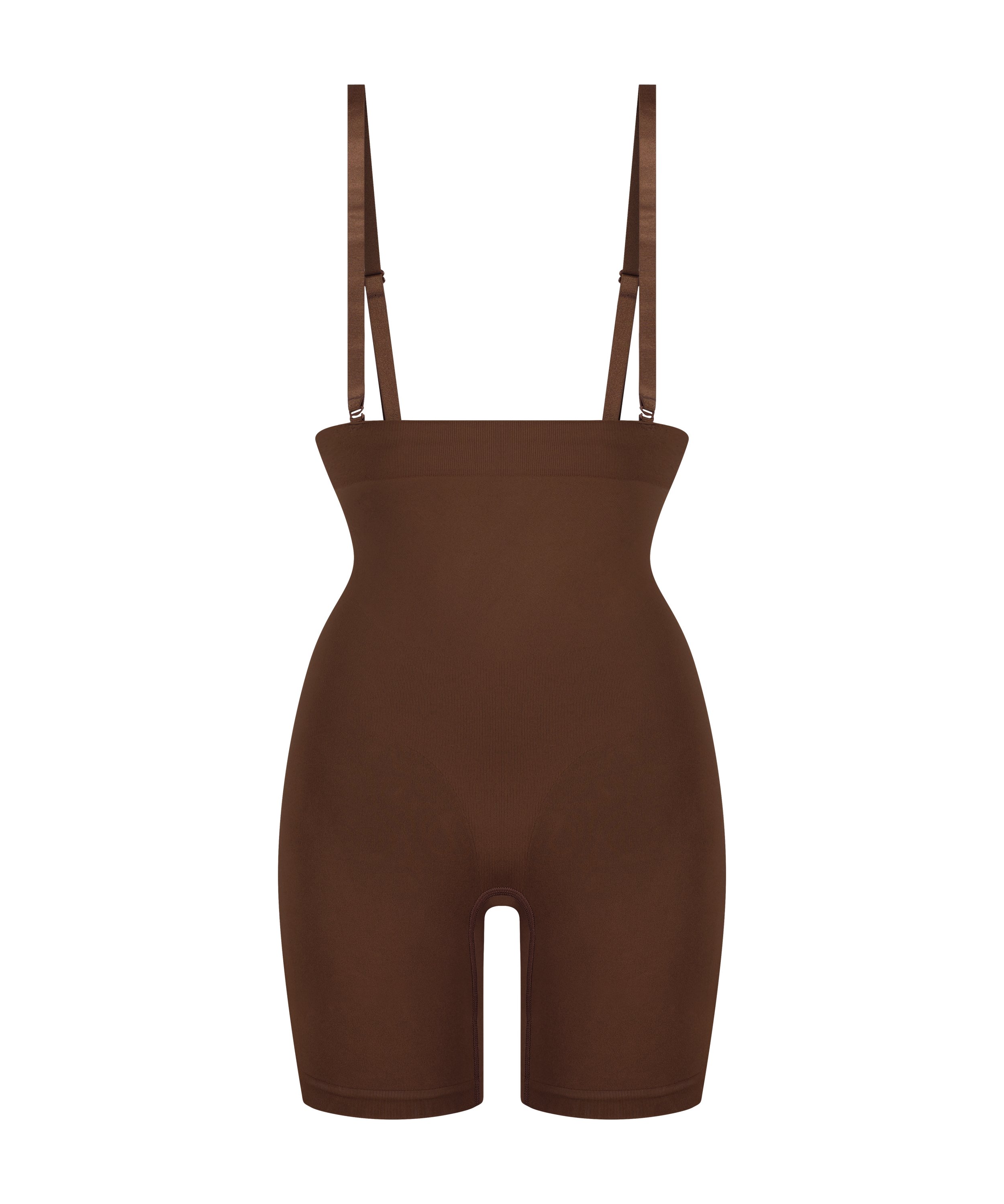 Sømløs forstærkende lårslanker, Brun, main