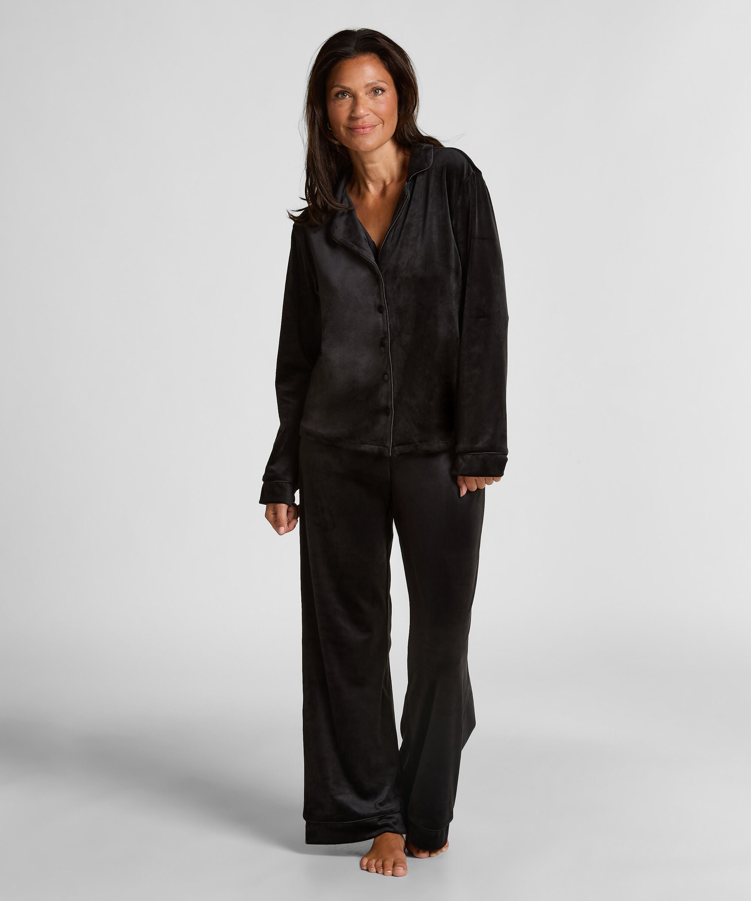 Pyjamasbukser Velour, Sort