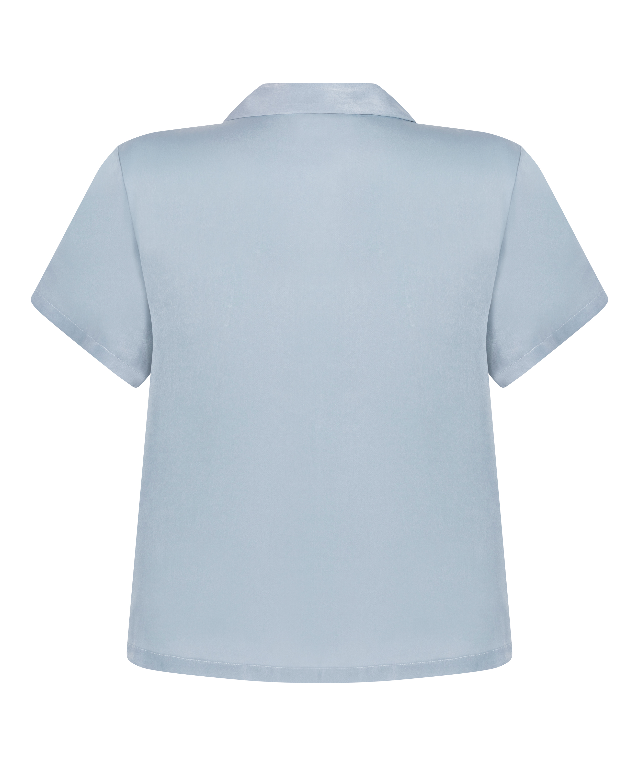 Kort&aelig;rmet satinjakke, Bl&aring;, main