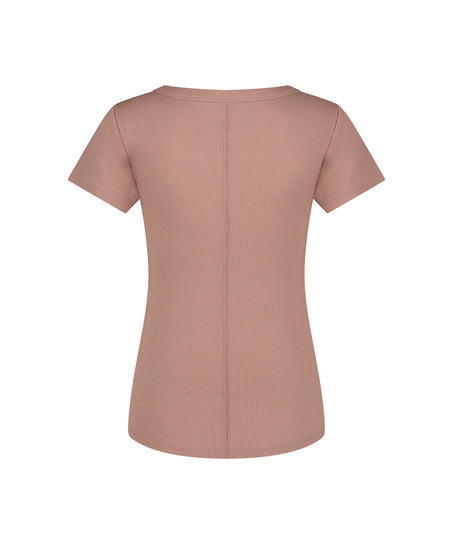 Pyjamastop Henley, Brun