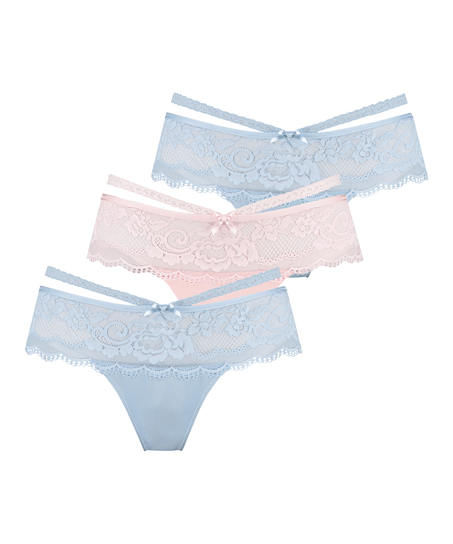 3-stykspakning blondehipster Quinn, blå