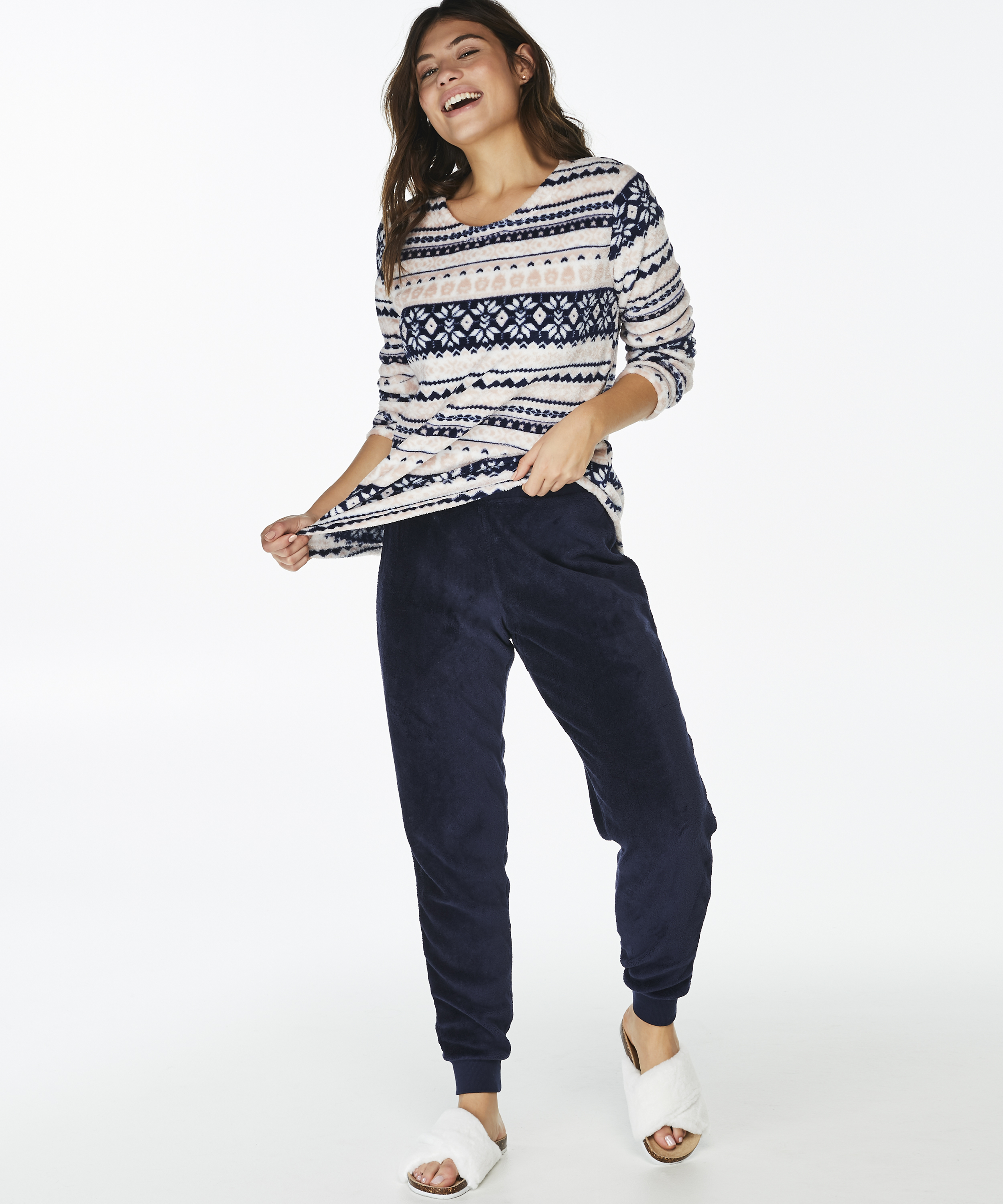 PJ Fleece Fairisle, Lyserød, main