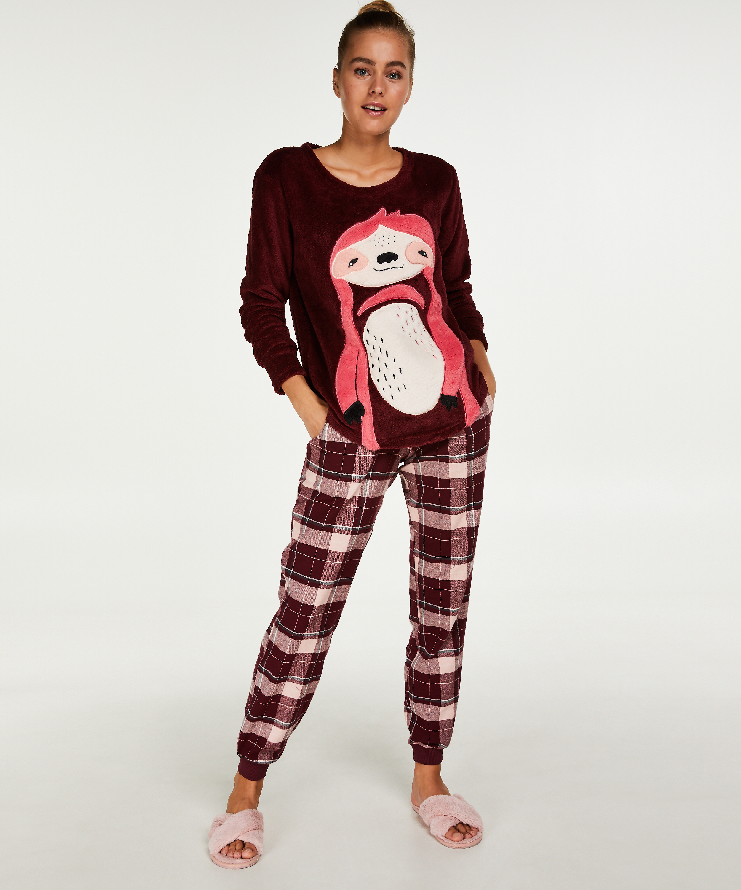 Fleece Long trøje, Rød, main