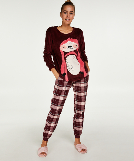 Fleece Long trøje, Rød