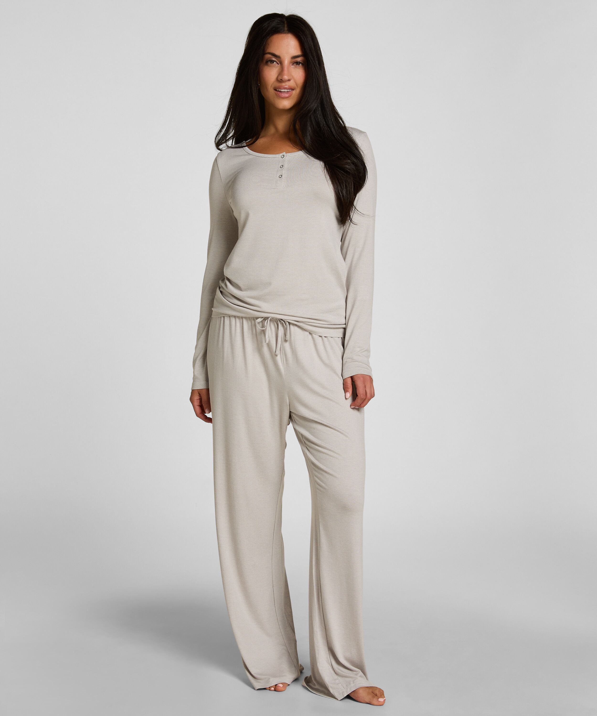 Pyjamas Bukser Stribet Jersey, Grå Pyjamas Bukser Stribet Jersey, Grå