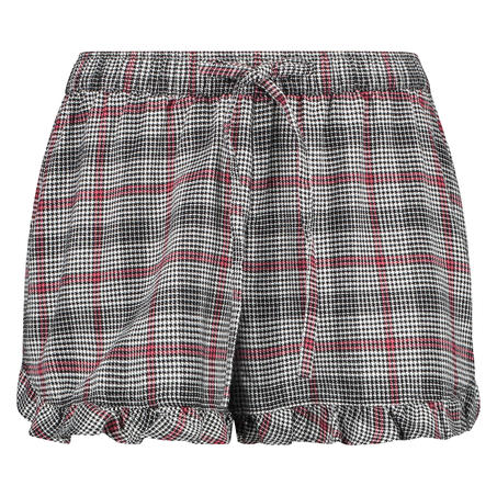 Pyjamasshorts Twill Check, Grå