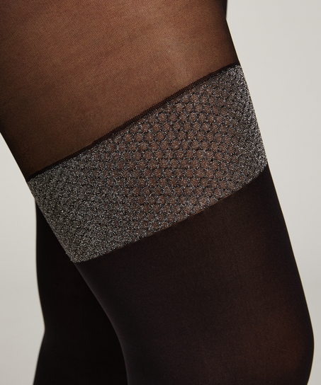 50 Denier strømper i lurex, Sort