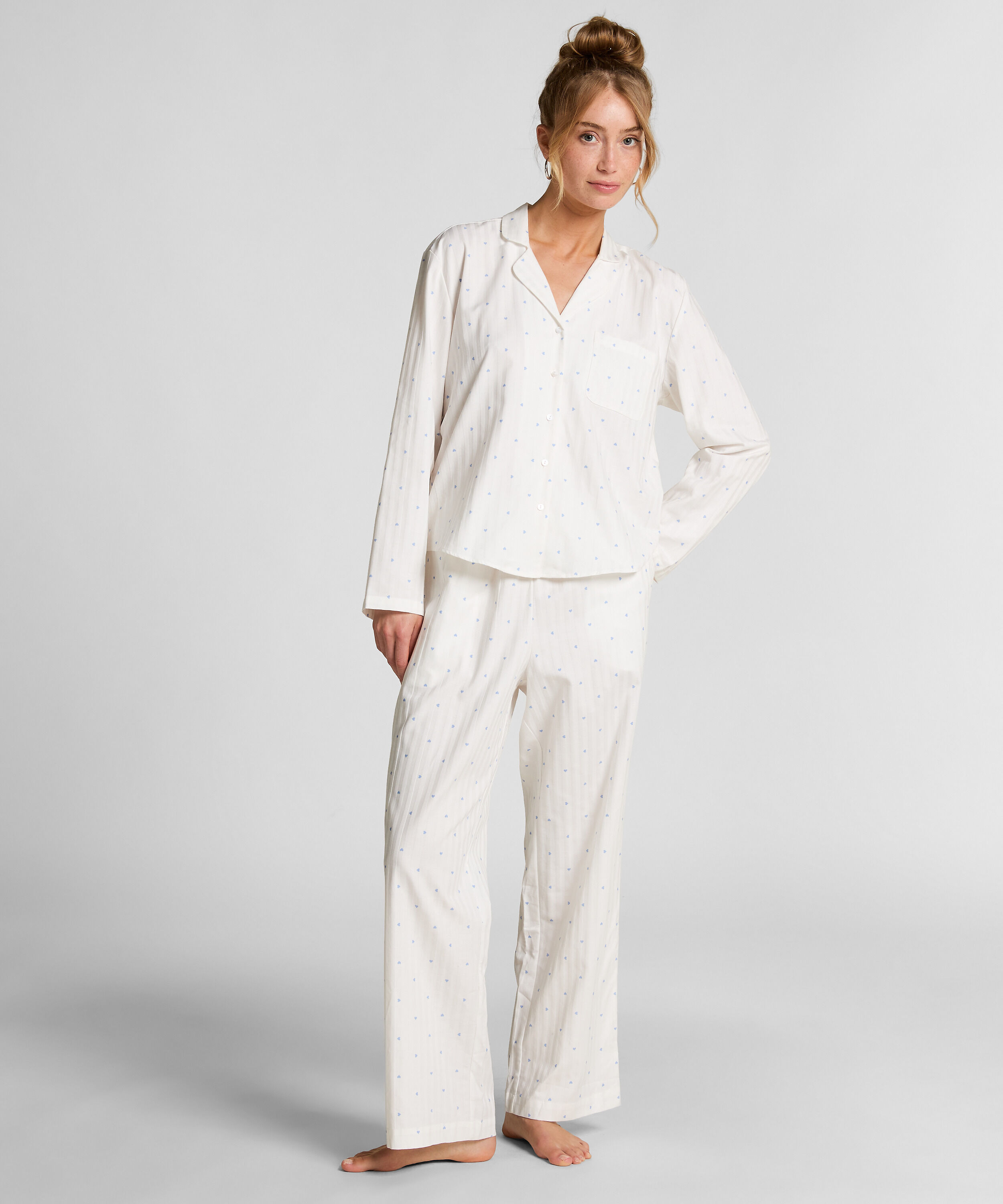Jacquard Pyjamatop Langærmet