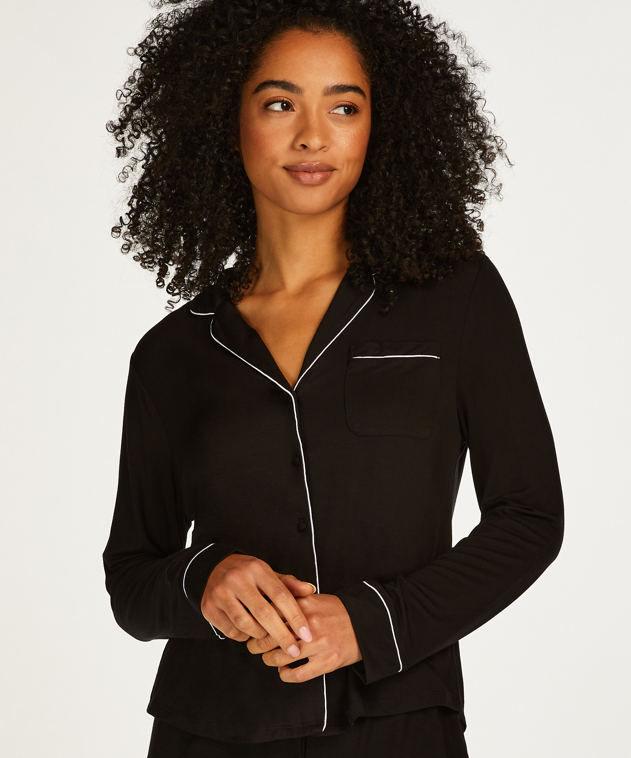 Langærmet jerseyjakke Essential, Sort