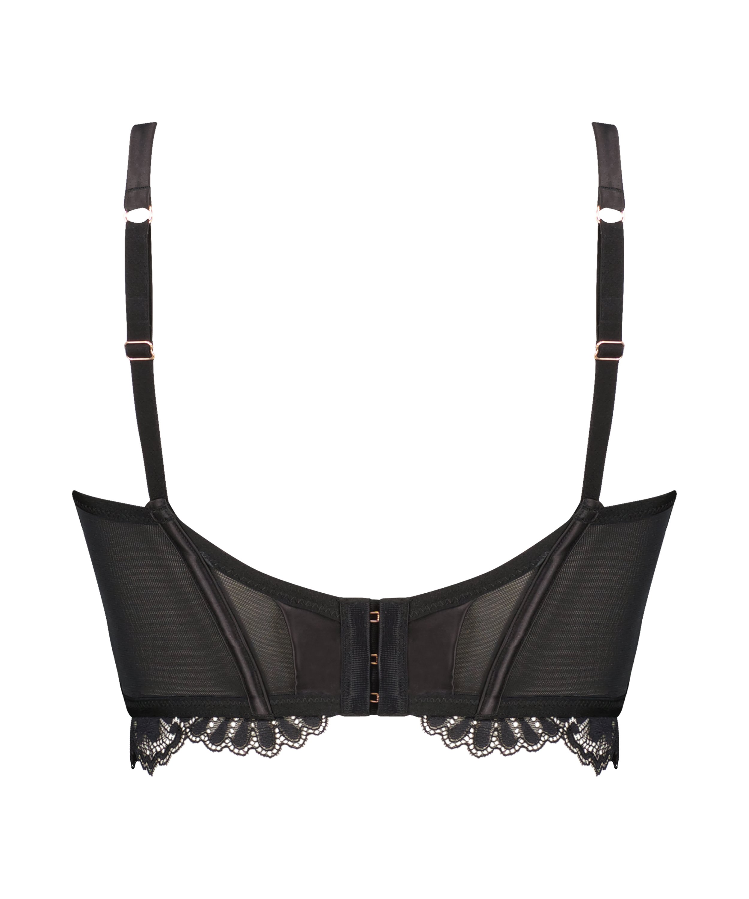 Ikke-formstøbt longline bøjle-bh Jamie, Sort, main