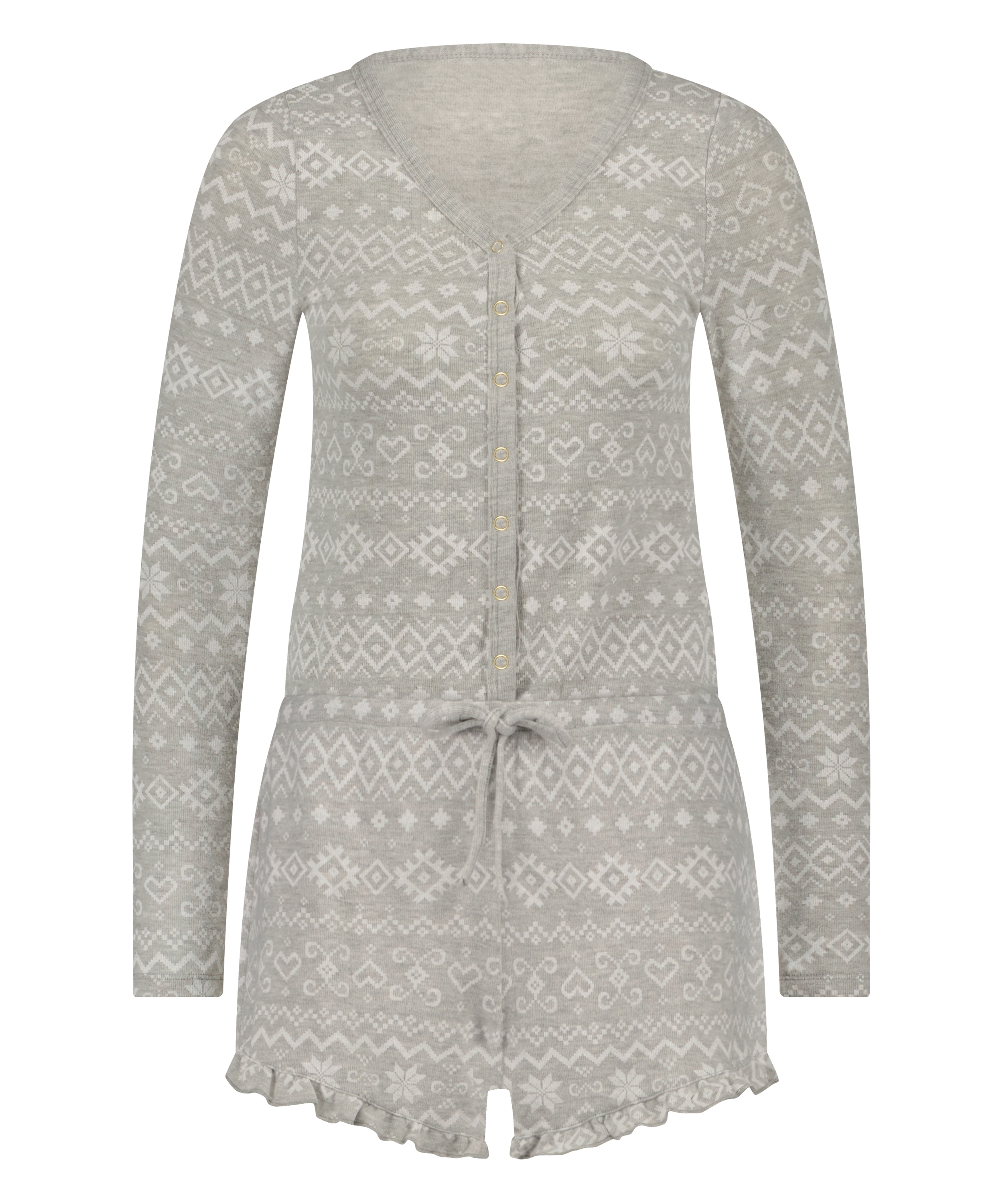 Børstet, kort onesie, Grå, main