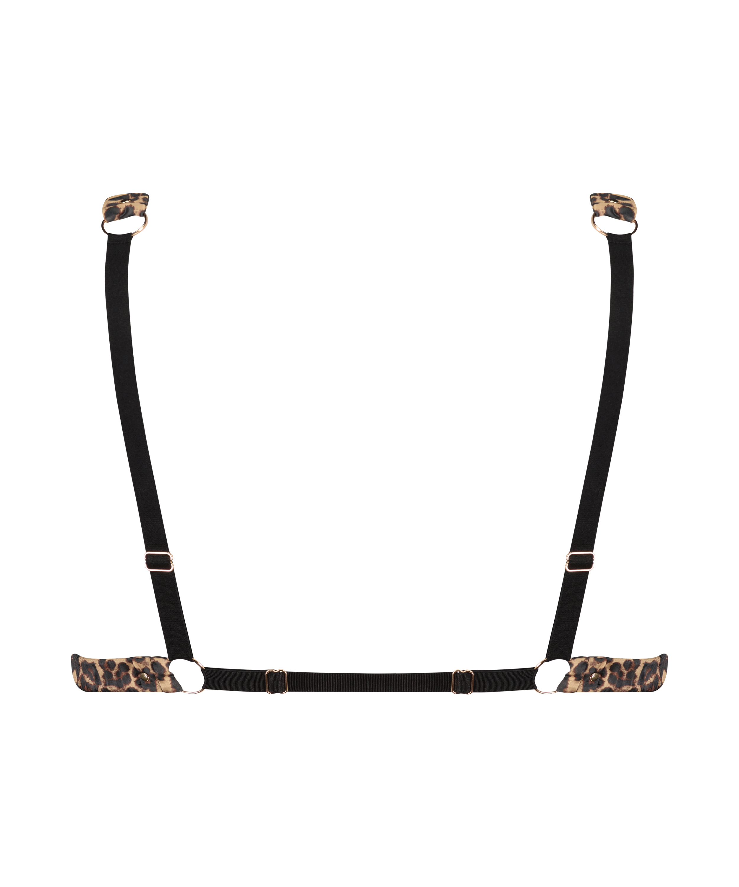 Bralette Satin Leopard, Sort, main