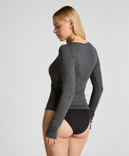 super soft b&aring;dhals bluse med cashmere, Gr&aring;