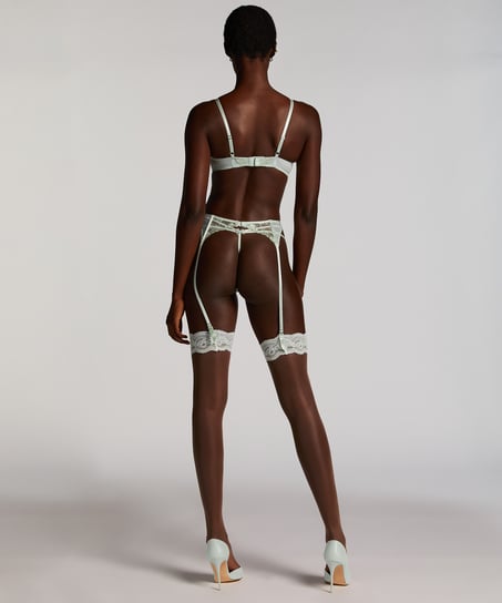 Fancy Lace Top strømper 15 Denier, Grøn