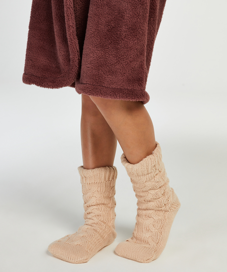 1 par strikkede sokker, Hvid