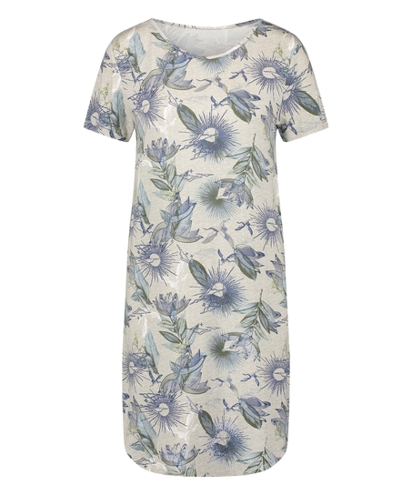 Natkjole med korte &aelig;rmer Jersey, Beige