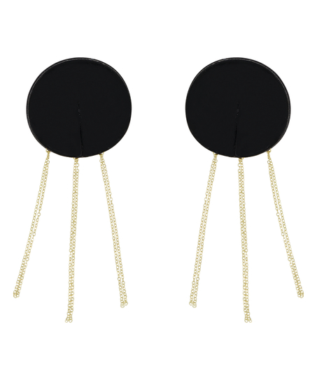 Brystvortepuder med diamantk&aelig;der, Sort