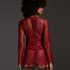 Top Allover Lace, Rød