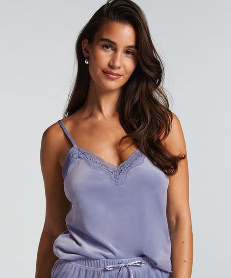 Cami top Velours Lace, Lilla