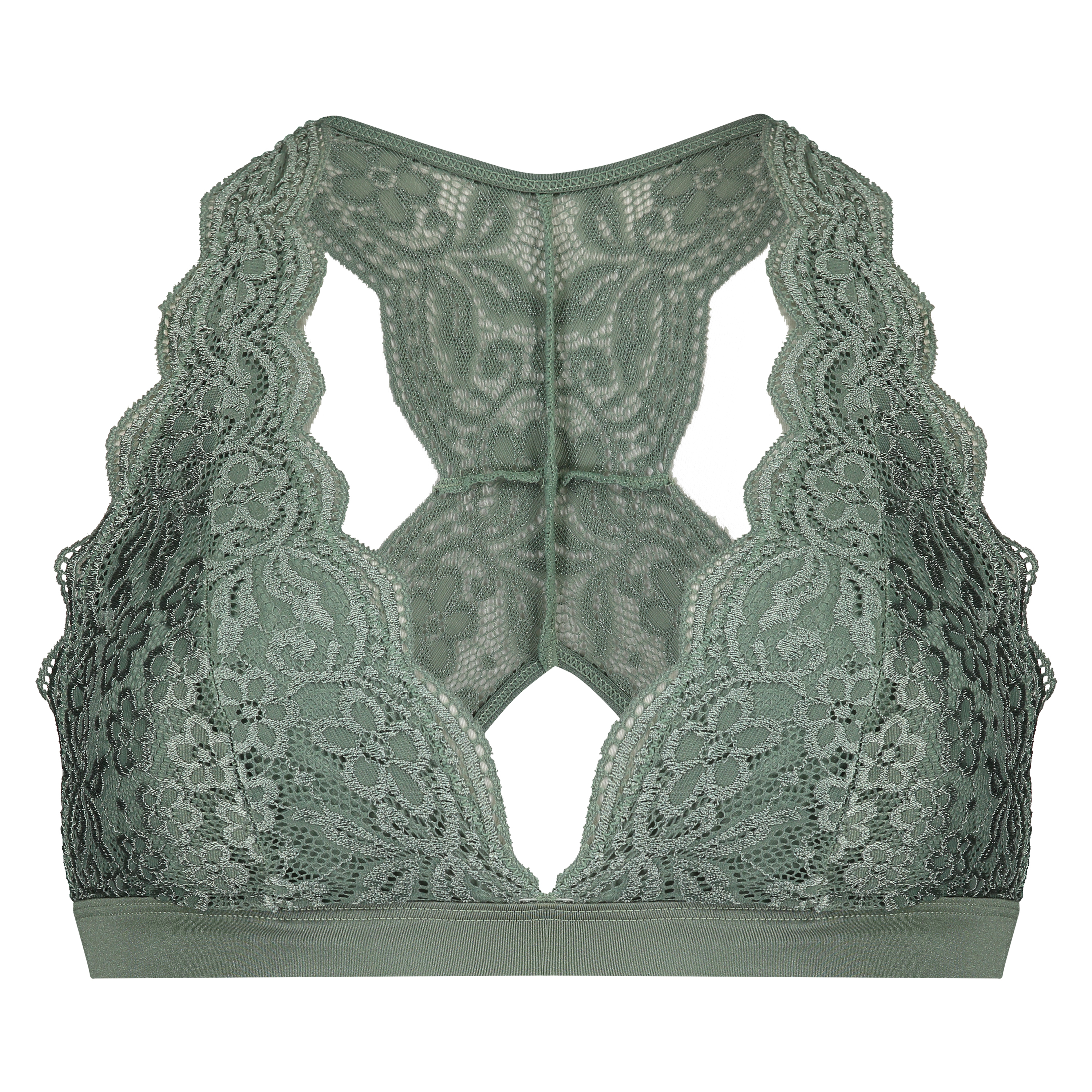 Bralette med halterneck og bryderryg, Grøn, main