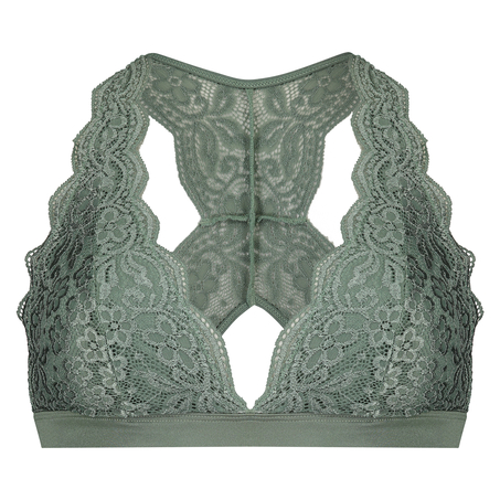 Bralette med halterneck og bryderryg, Grøn