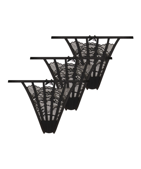 3-pak g-streng Maxime, sort