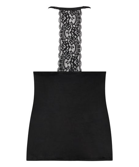 Velours Lace cami, Sort