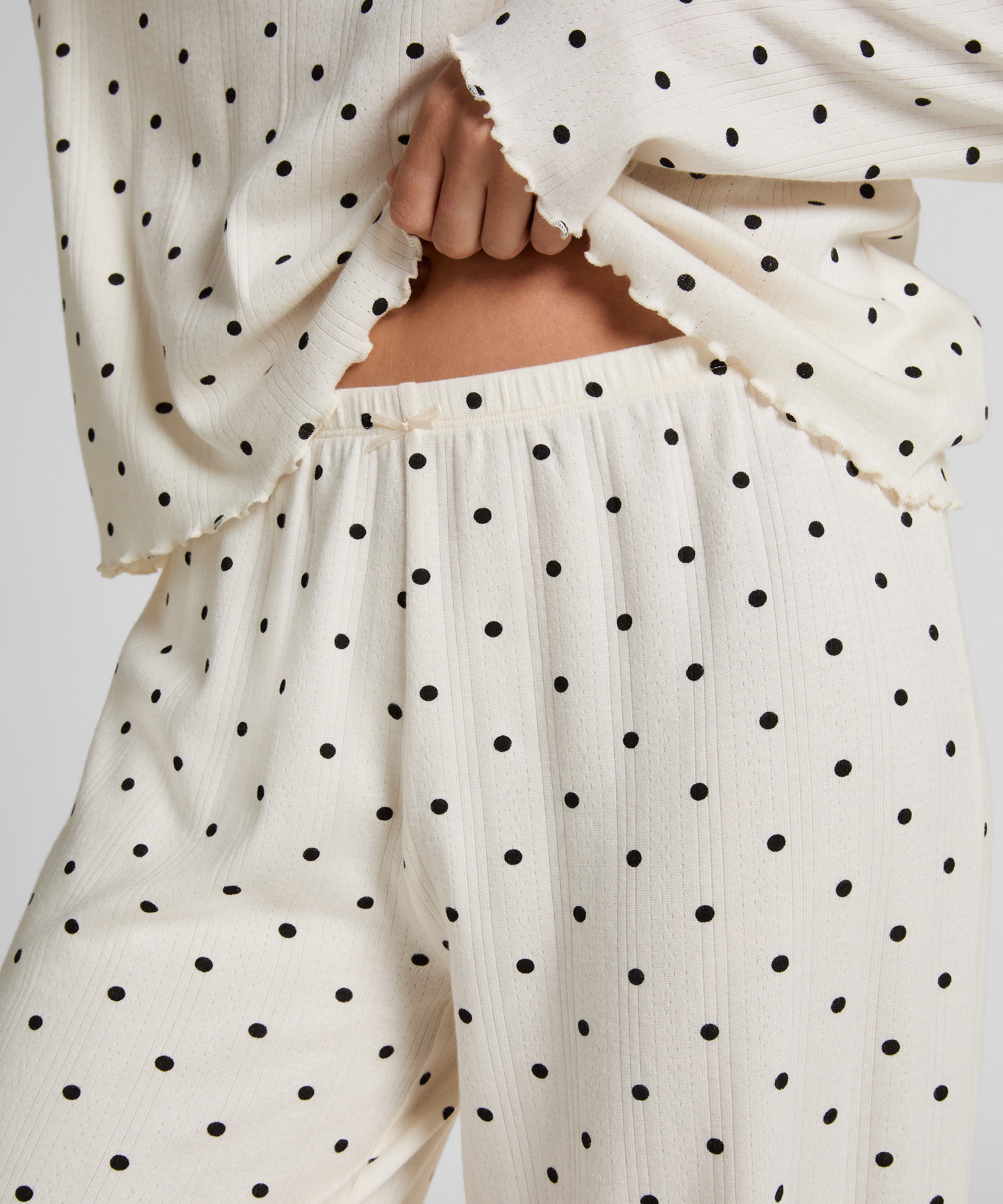 Pyjama Pant Loose Pointelle, Hvid, main