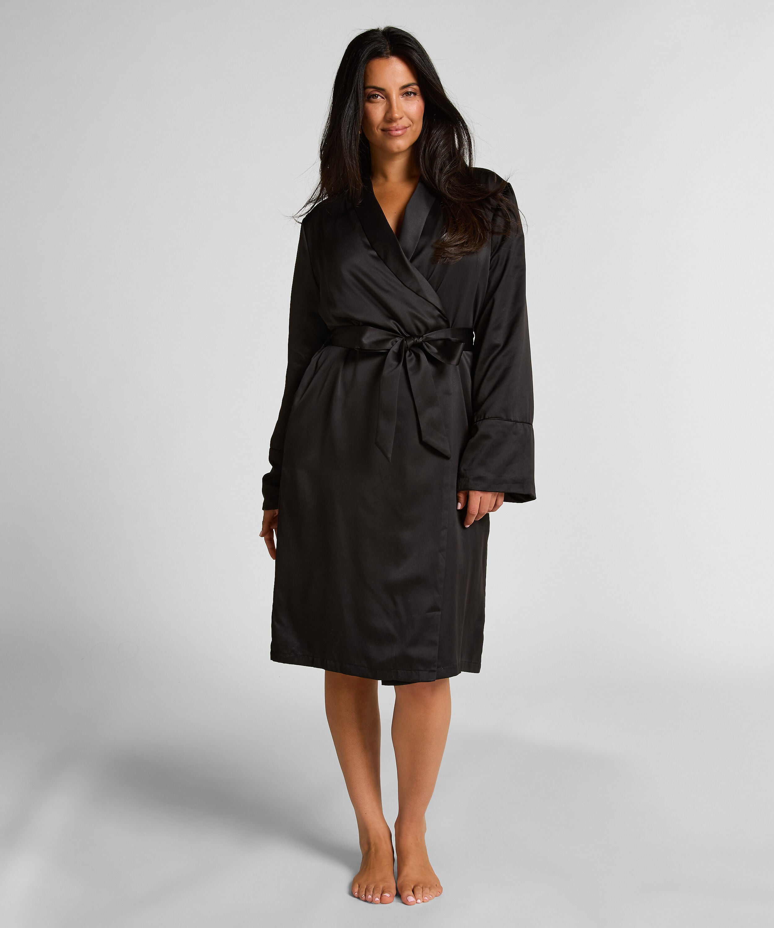 Badekåbe Satin Fleece, Sort