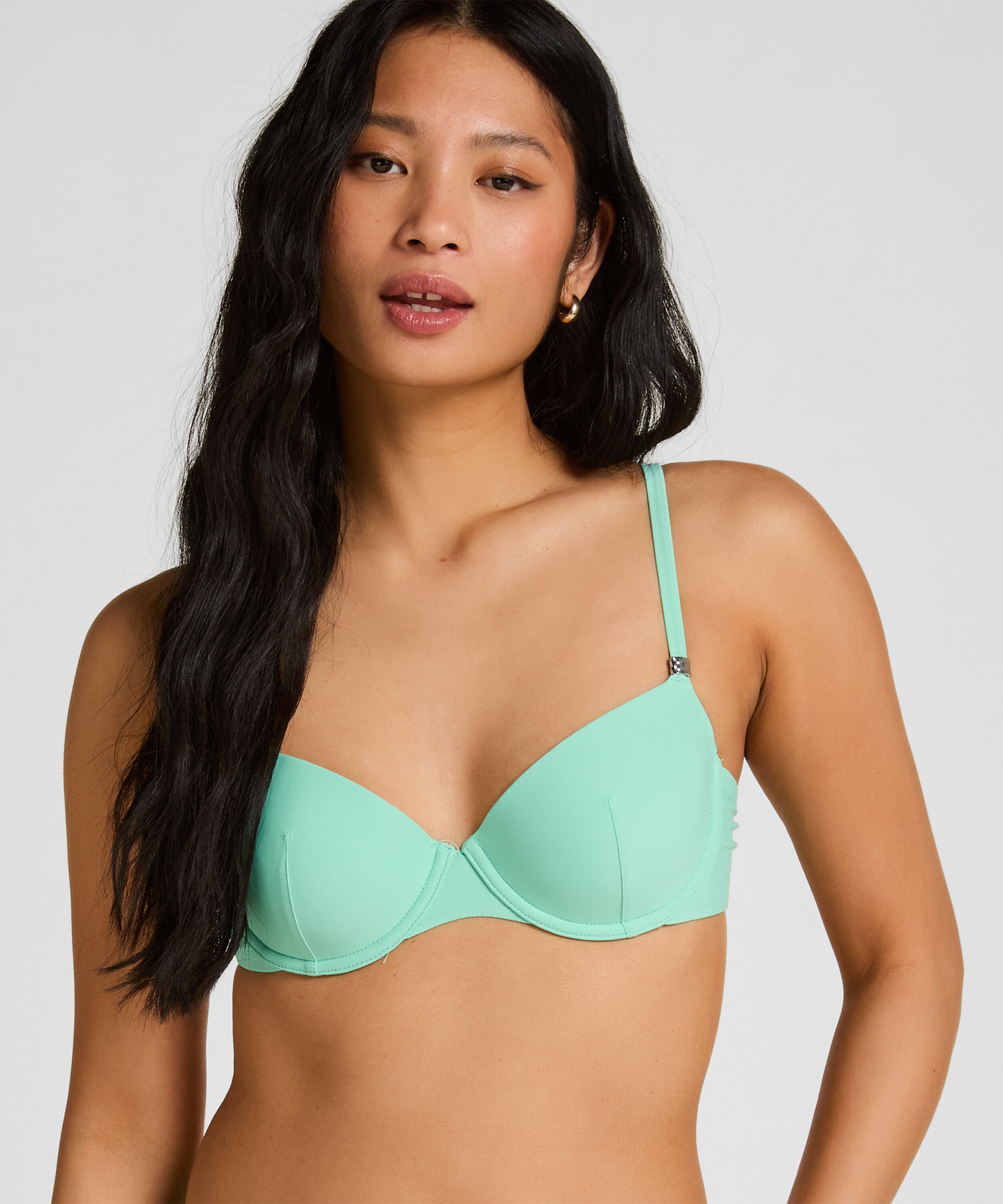 Luksus Bøjle Bikini Top med Polstring, Grøn