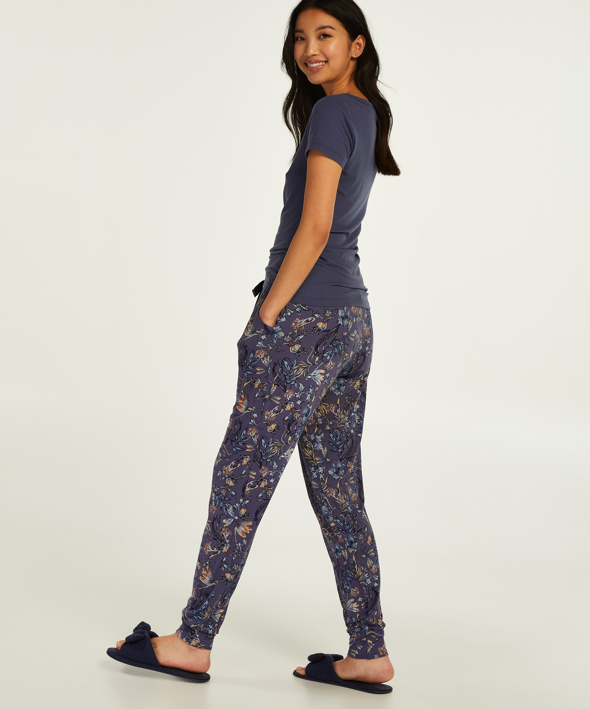 Tall Ditzy Floral pyjamasbukser, blå, main