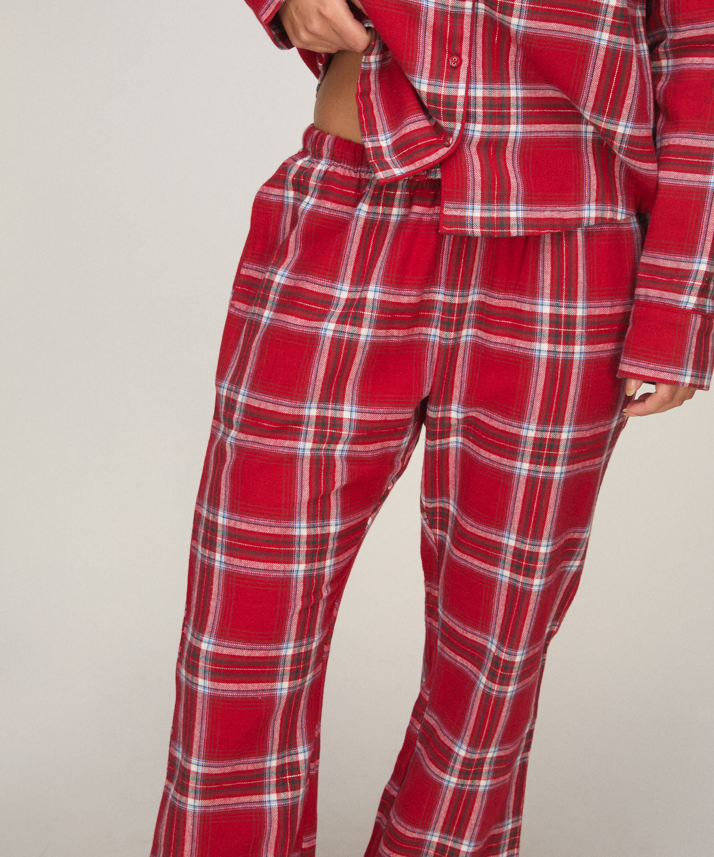 Pyjamasbukser af flonel, Rød