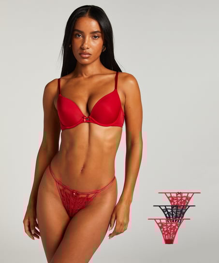 3-pack g-streng, R&oslash;d